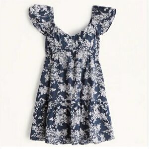 Abercrombie Ruched Flutter Sleeve Mini Dress NWOT